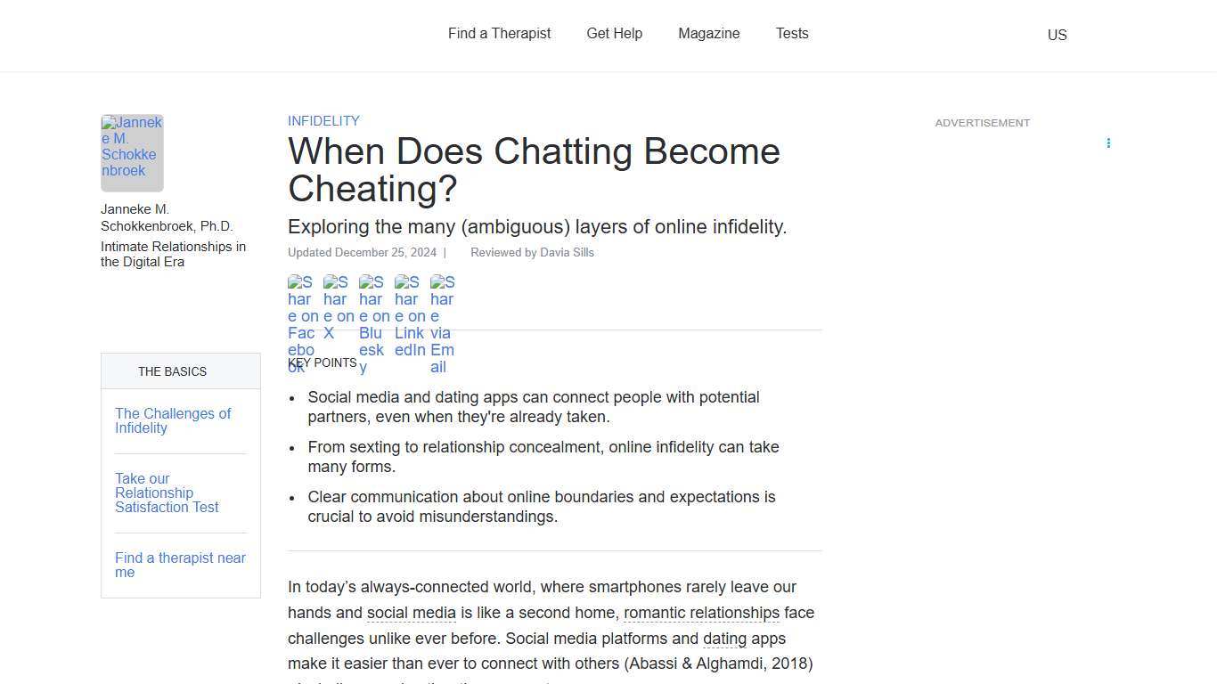 When Does Chatting Become Cheating? | Psychology Today